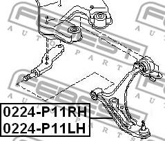 Febest 0224-P11LH - Важіль незалежної підвіски колеса autozip.com.ua