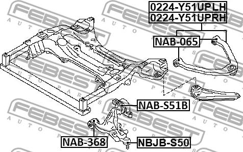 Febest 0224-Y51UPRH - Важіль незалежної підвіски колеса autozip.com.ua