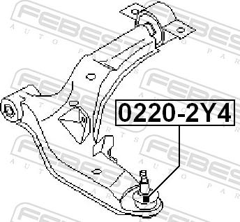 Febest 0220-2Y4 - Шарова опора, несучий / направляючий шарнір autozip.com.ua