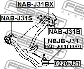 Febest NAB-J31BX - Сайлентблок, важеля підвіски колеса autozip.com.ua