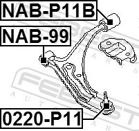 Febest 0220-P11 - Шарова опора, несучий / направляючий шарнір autozip.com.ua