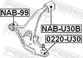 Febest NAB-U30B - Сайлентблок, важіль підвіски колеса autozip.com.ua