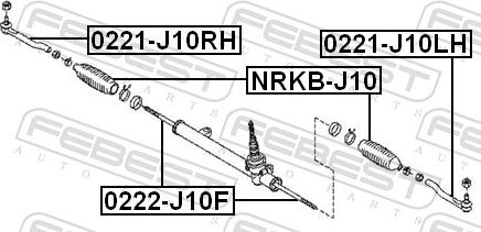 Febest NRKB-J10 - Пильник, рульове управління autozip.com.ua