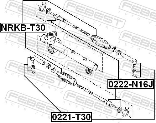 Febest NRKB-T30 - Пильник, рульове управління autozip.com.ua