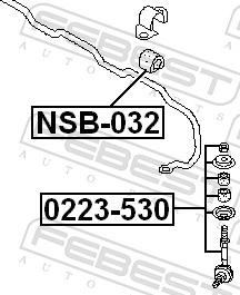 Febest 0223-530 - Тяга / стійка, стабілізатор autozip.com.ua