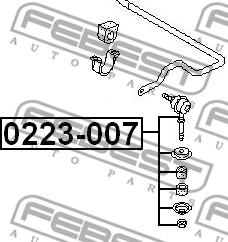 Febest 0223-007 - Тяга / стійка, стабілізатор autozip.com.ua