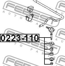 Febest 0223-110 - Тяга / стійка, стабілізатор autozip.com.ua