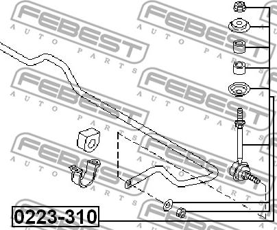 Febest 0223-310 - Тяга / стійка, стабілізатор autozip.com.ua