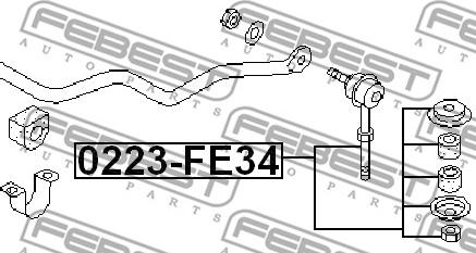 Febest 0223-FE34 - Тяга / стійка, стабілізатор autozip.com.ua