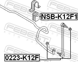 Febest 0223-K12F - Тяга / стійка, стабілізатор autozip.com.ua