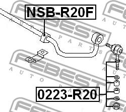 Febest 0223-R20 - Тяга / стійка, стабілізатор autozip.com.ua