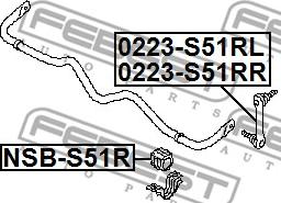Febest 0223-S51RR - Тяга / стійка, стабілізатор autozip.com.ua