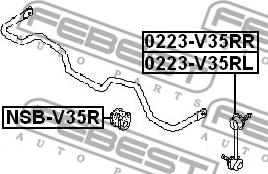 Febest 0223-V35RL - Тяга / стійка, стабілізатор autozip.com.ua