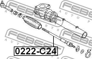 Febest 0222-C24 - Осьовий шарнір, рульова тяга autozip.com.ua