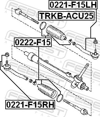 Febest 0222-F15 - Осьовий шарнір, рульова тяга autozip.com.ua