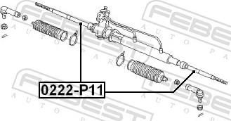 Febest 0222-P11 - Осьовий шарнір, рульова тяга autozip.com.ua