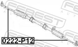 Febest 0222-P12 - Осьовий шарнір, рульова тяга autozip.com.ua