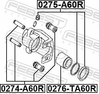 Febest 0276-TA60R - Поршень, корпус скоби гальма autozip.com.ua