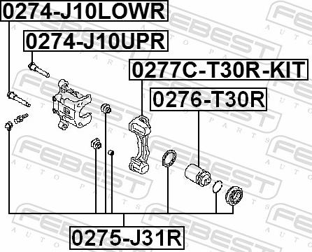 Febest 0276-T30R - Поршень, корпус скоби гальма autozip.com.ua