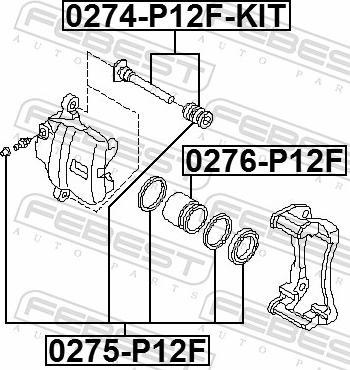 Febest 0276-P12F - Поршень, корпус скоби гальма autozip.com.ua