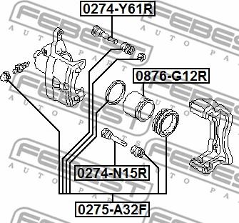 Febest 0274-Y61R - Направляючий болт, корпус скоби гальма autozip.com.ua