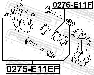 Febest 0276-E11F - Поршень, корпус скоби гальма autozip.com.ua