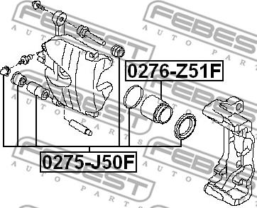 Febest 0276-Z51F - Поршень, корпус скоби гальма autozip.com.ua