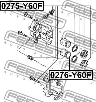 Febest 0275-Y60F - Ремкомплект, гальмівний супорт autozip.com.ua