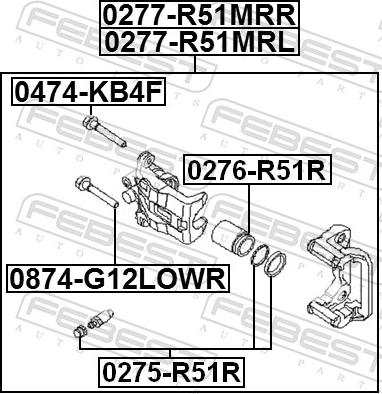 Febest 0276-R51R - Поршень, корпус скоби гальма autozip.com.ua