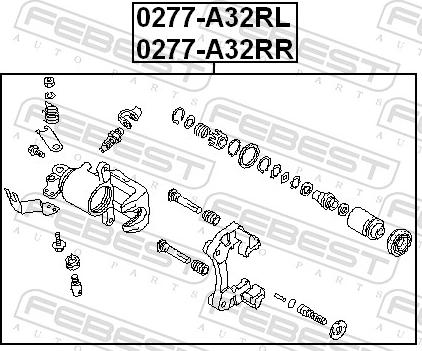 Febest 0277-A32RL - Гальмівний супорт autozip.com.ua