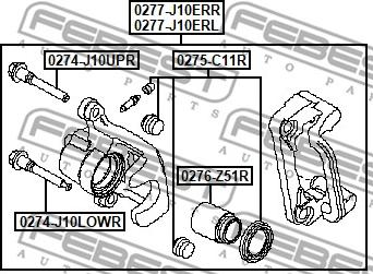 Febest 0277-J10ERL - Гальмівний супорт autozip.com.ua