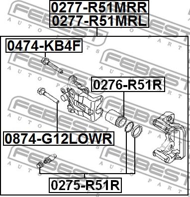 Febest 0277-R51MRL - Гальмівний супорт autozip.com.ua