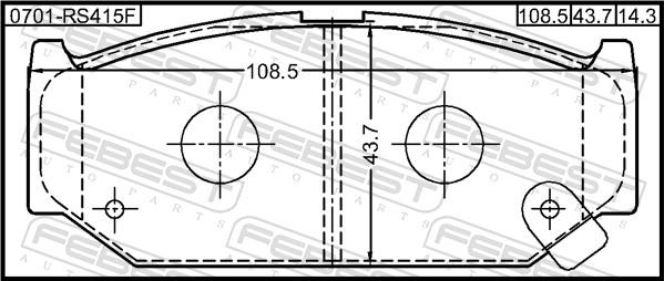 Febest 0701-RS415F - Гальмівні колодки, дискові гальма autozip.com.ua