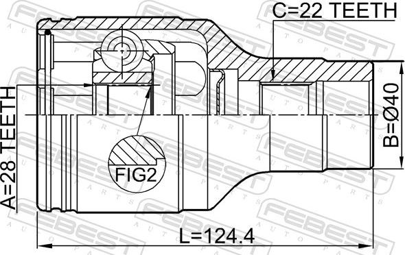 Febest 0711-RM415RH - Шарнір, ШРУС, приводний вал autozip.com.ua