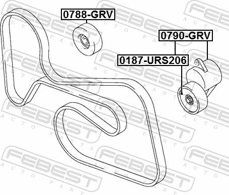 Febest 0788-GRV - Паразитний / провідний ролик, поліклиновий ремінь autozip.com.ua