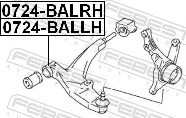 Febest 0724-BALRH - Важіль незалежної підвіски колеса autozip.com.ua