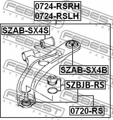 Febest SZAB-SX4B - Сайлентблок, важеля підвіски колеса autozip.com.ua