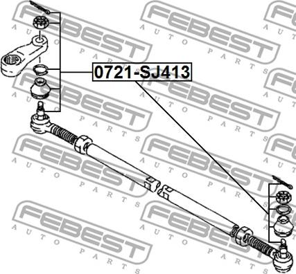 Febest 0721-SJ413 - Наконечник рульової тяги, кульовий шарнір autozip.com.ua