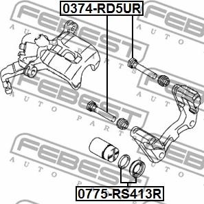 Febest 0775-RS413R - Ремкомплект, гальмівний супорт autozip.com.ua