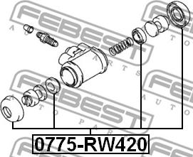 Febest 0775-RW420 - Ремкомплект, колісний гальмівний циліндр autozip.com.ua