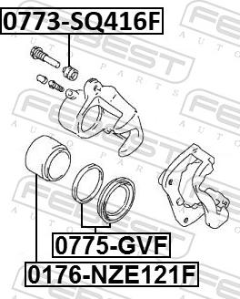 Febest 0775-GVF - Ремкомплект, гальмівний супорт autozip.com.ua