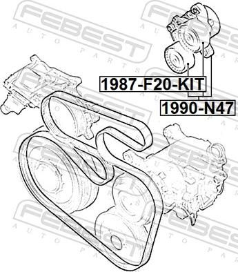 Febest 1990-N47 - Натягувач ременя, поліклиновий ремінь autozip.com.ua