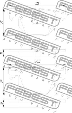 Febest 1901-F15R - Гальмівні колодки, дискові гальма autozip.com.ua