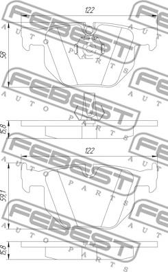 Febest 1901-F16R - Гальмівні колодки, дискові гальма autozip.com.ua