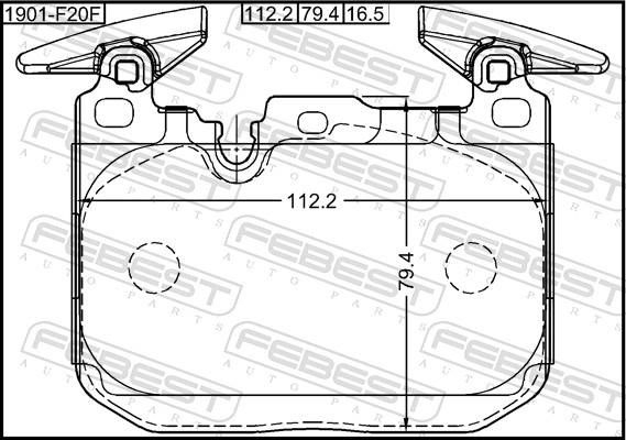 Febest 1901-F20F - Гальмівні колодки, дискові гальма autozip.com.ua
