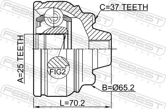 Febest 1910-F10 - Шарнір, ШРУС, приводний вал autozip.com.ua