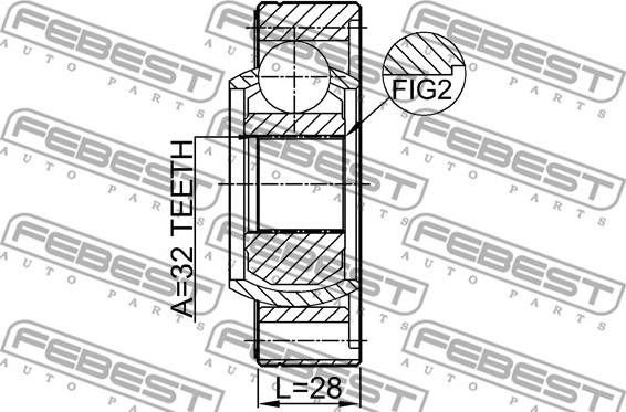 Febest 1911-E46SHA - Шарнір, поздовжній вал autozip.com.ua