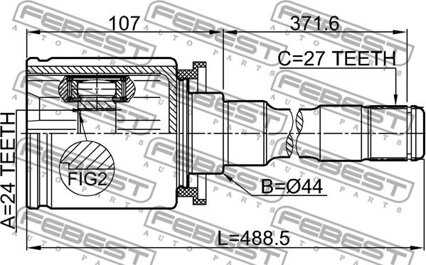 Febest 1911-E83RH - Шарнірний комплект, ШРУС, приводний вал autozip.com.ua