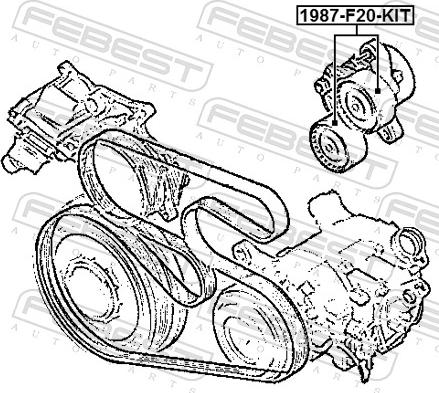 Febest 1987-F20-KIT - Паразитний / провідний ролик, поліклиновий ремінь autozip.com.ua