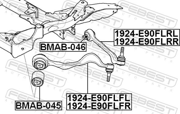 Febest 1924-E90FLRL - Важіль незалежної підвіски колеса autozip.com.ua